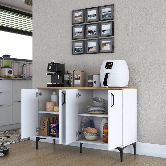 Hanah Home Gabinete Multipropósito Blanco y Nuez